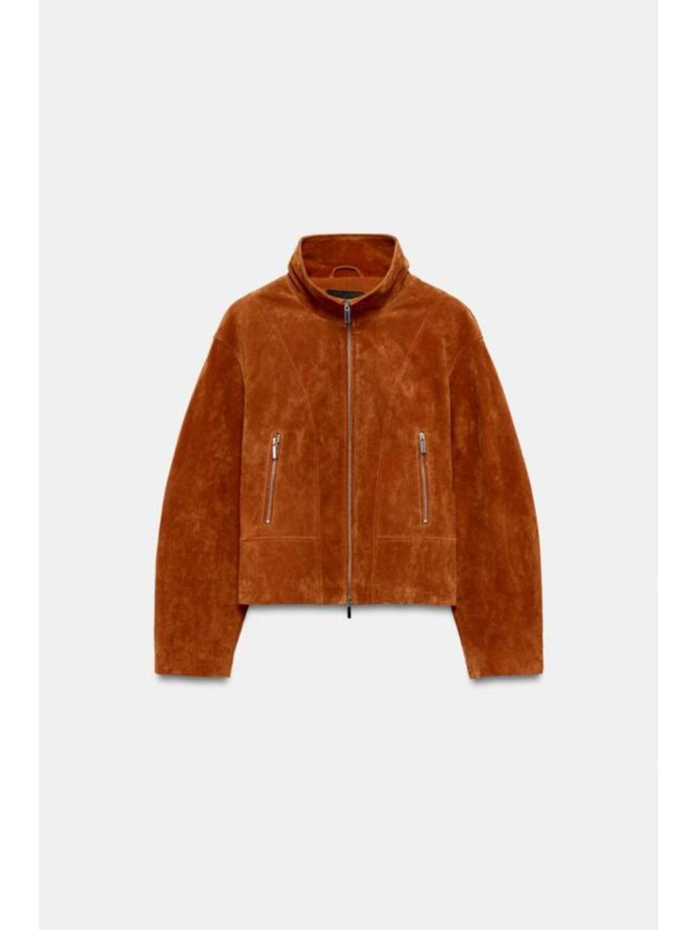 ZARA 100% LEATHER STAND COLLAR JACKET 3046/260/615